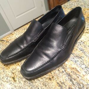 Gordon Rush Black Leather Loafers Shoes Slip On 764854 Stratton Men's 10.5